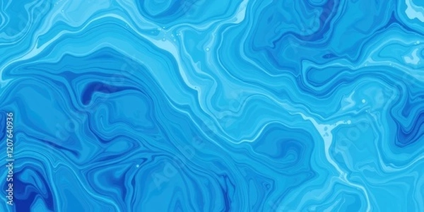 Fototapeta Abstract Blue Swirls A Serene and Elegant Liquid Marble Texture Background