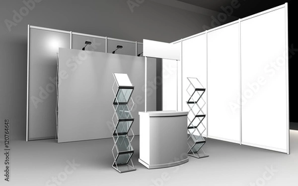 Obraz Trade exhibition stand, Exhibition round, 3D rendering visualiza