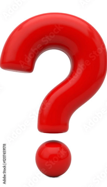 Obraz Red question mark on a transparent background