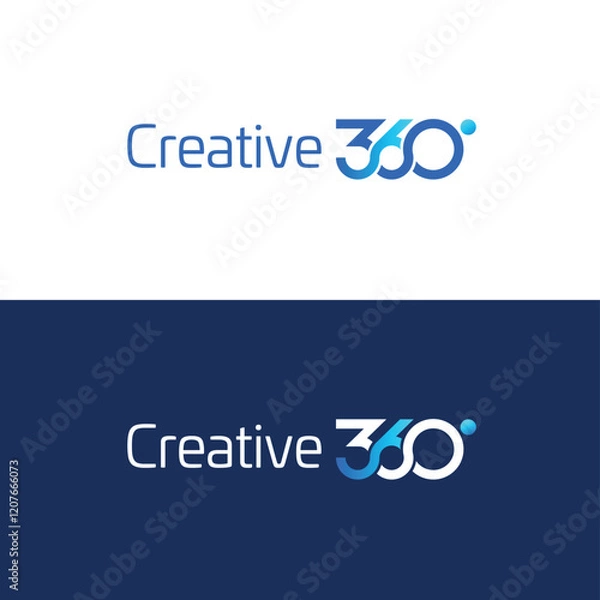 Fototapeta A 360 Degree Three Sixty Digit Logo Design Concept