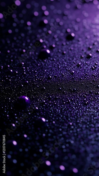 Fototapeta "An abstract dark composition featuring a wave-like formation of glossy black spheres against a pitch-black background. The spheres are illuminated subtly, creating a sense of depth, texture, and myst