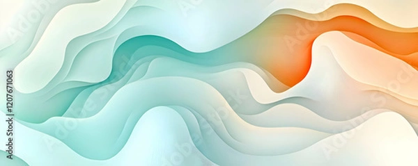 Fototapeta Abstract teal wave art background design
