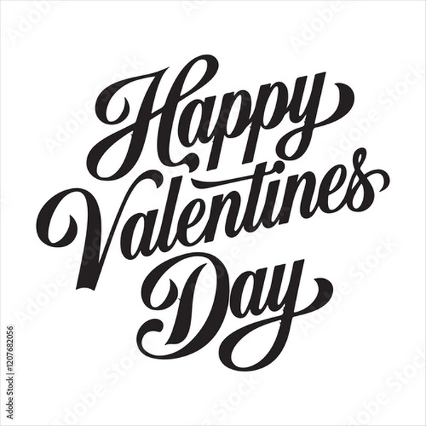 Fototapeta Valentine Day Typography Design with Romantic Text in Creative Style