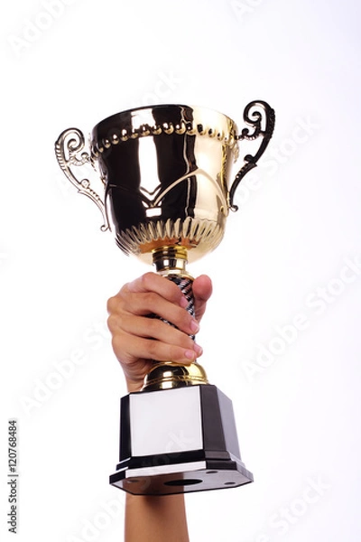 Obraz a hand holding a throphy