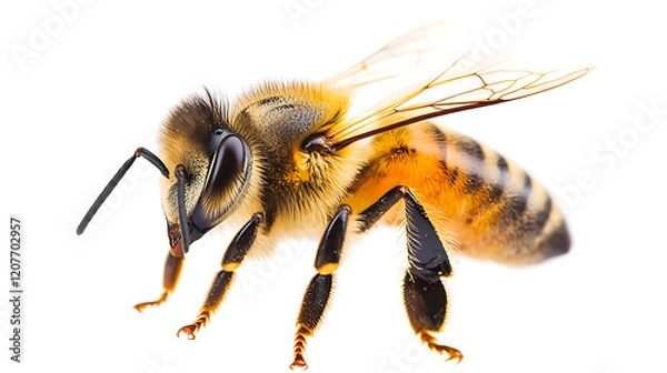 Fototapeta bee on white background