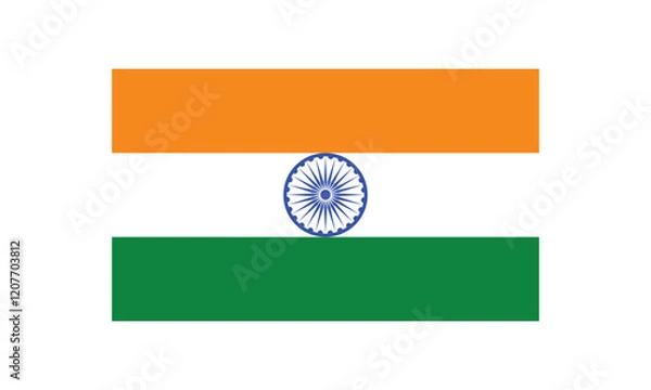 Fototapeta Indian flag isolated on transparent background.