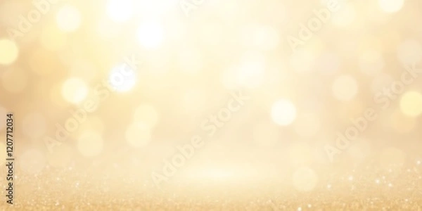 Fototapeta Golden Glow Bokeh Background with Sparkling Lights. Ideal for Luxury, Wedding, and Celebration Themes