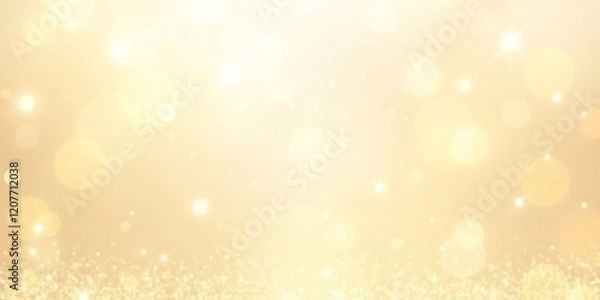 Fototapeta Golden Glow Bokeh Background with Sparkling Lights. Ideal for Luxury, Wedding, and Celebration Themes