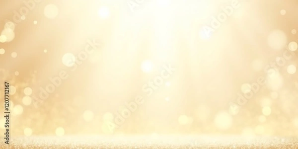 Fototapeta Golden Glow Bokeh Background with Sparkling Lights. Ideal for Luxury, Wedding, and Celebration Themes