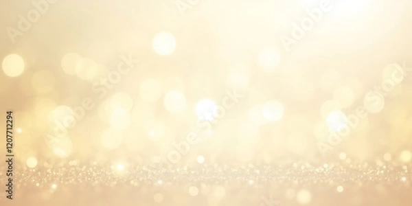 Fototapeta Golden Glow Bokeh Background with Sparkling Lights. Ideal for Luxury, Wedding, and Celebration Themes