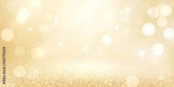 Fototapeta Golden Glow Bokeh Background with Sparkling Lights. Ideal for Luxury, Wedding, and Celebration Themes