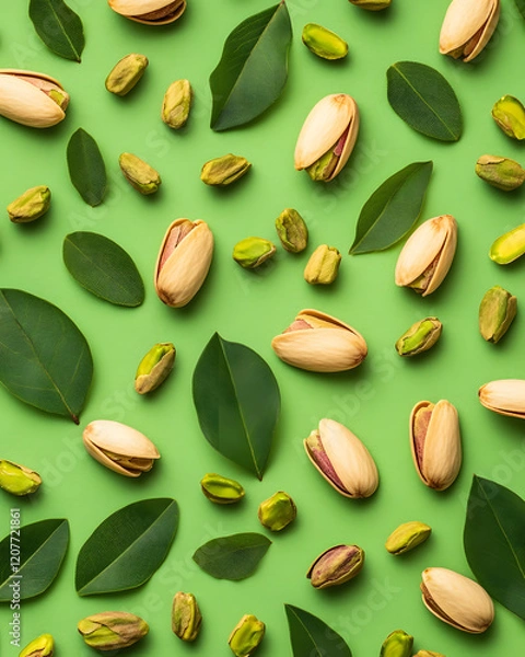 Fototapeta Pistachio nut are a healthy food. And it is a useful. Generative AI Illustration