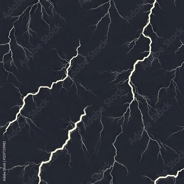 Obraz Seamless Pattern - Abstract lightning bolt pattern on dark background