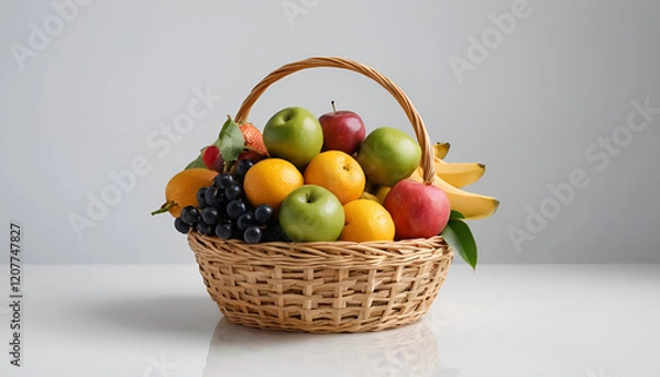 Obraz A fruit basket against a transparent background