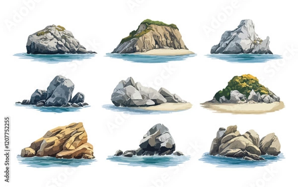 Fototapeta collage of images of the sea bundle vector design