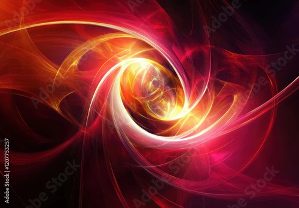 Fototapeta Vibrant abstract swirl with glowing colors and dynamic movement