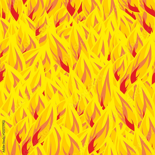 Fototapeta Fire seamless pattern. flames background. Flame texture. Hot yel