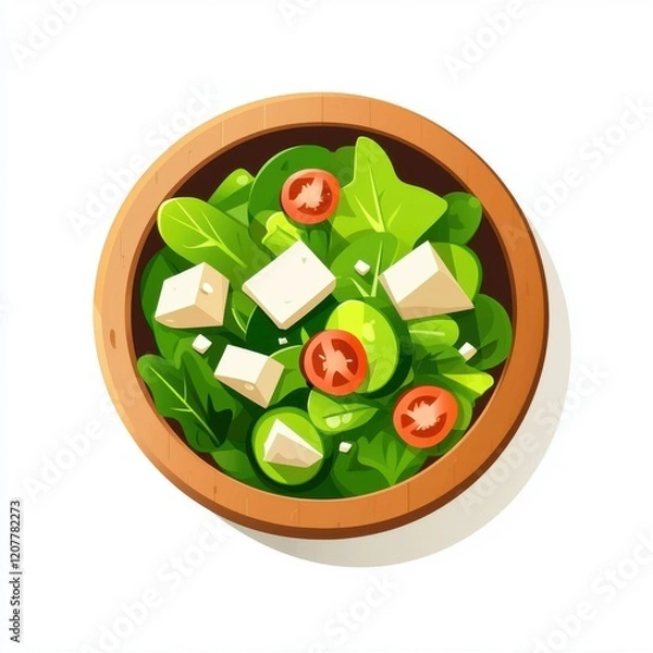 Obraz salad with tomato and cucumber