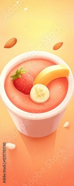 Obraz cream of tomato soup with basil