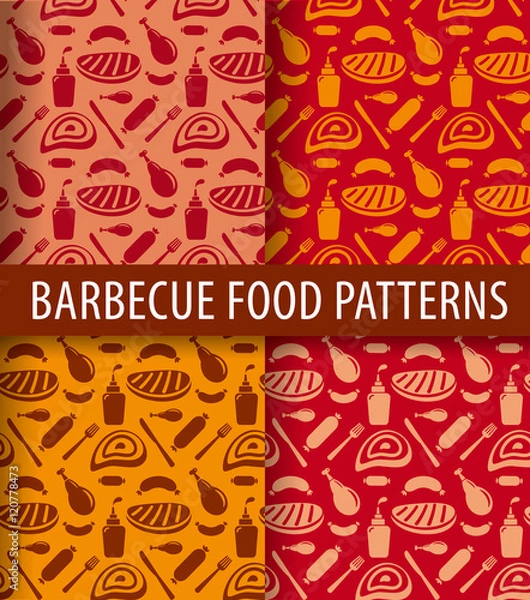 Fototapeta barbecue and grilled meat patterns
