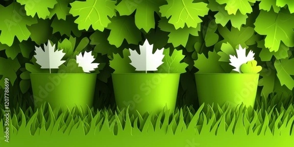 Obraz green grass in a pot