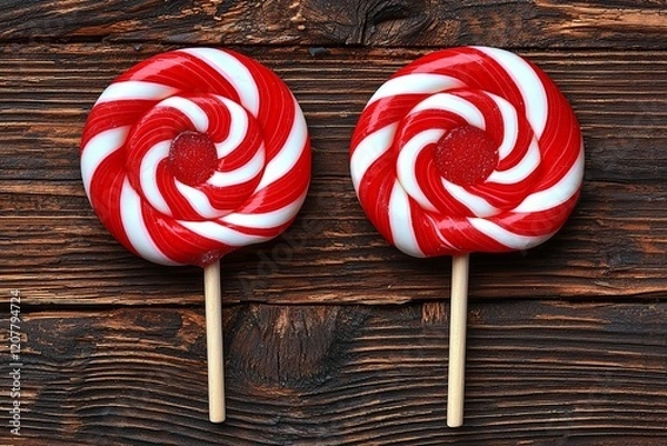 Fototapeta seamless of  Sweet and colorful lollipop with red and white stripes, perfect for candy lovers and festive celebrations. , isolated on white background,  , copy space for text,
