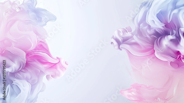Fototapeta Soft pastel swirls of pink and purple create dreamy abstract background