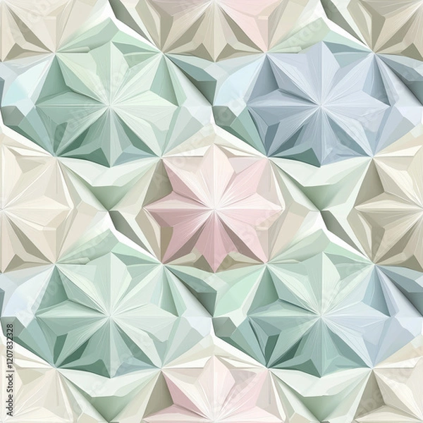 Fototapeta Geometric origami-inspired prints seamless patterns japanese folding art home decor abstract viewpoint diy craft ideas