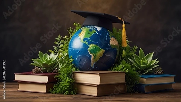 Fototapeta Global Education: A World of Knowledge Nestled in Nature's Embrace