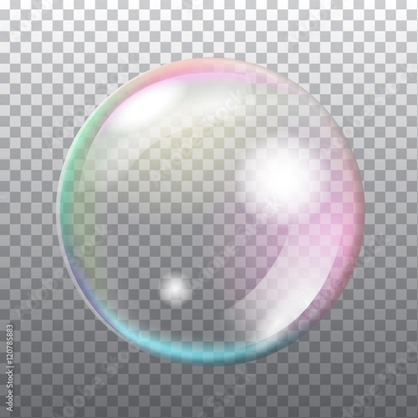 Fototapeta Abstract transparent soap bubble