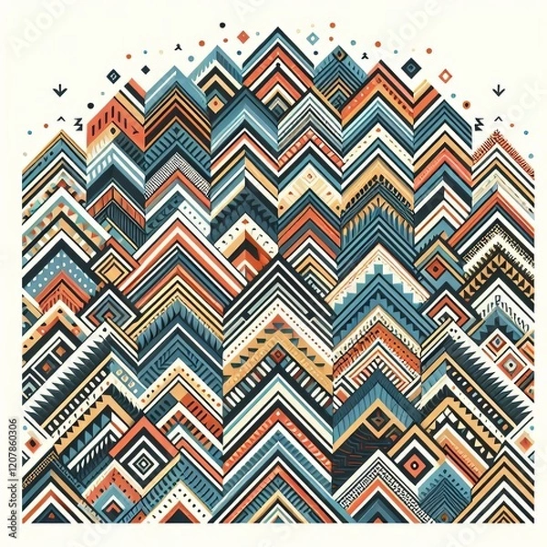 Fototapeta Chevrons A pattern of various chevrons with different colors and