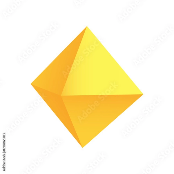 Fototapeta Octahedron vector illustration on a white background with a gradient for games, icons, packaging designs, logo, mobile, ui, web. Platonic solid.