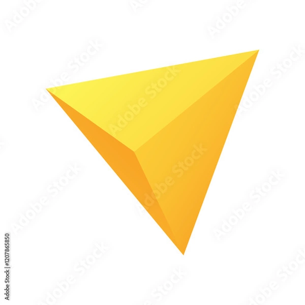 Obraz Vector tetrahedron with gradients for game, icon, package design, logo, mobile, ui, web. One of regular polyhedra isolated on white background. Minimalist style. Platonic solid.