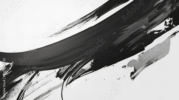 Obraz 抽象的な墨絵風モノクロアート背景