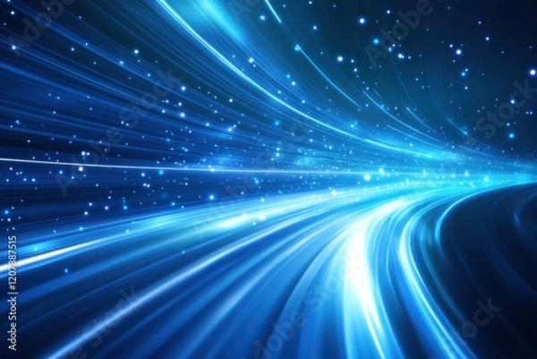 Fototapeta Abstract Blue Design with Flowing Shapes, Gradient Textures, and Futuristic Artistic Patterns for Modern Visual Appeal