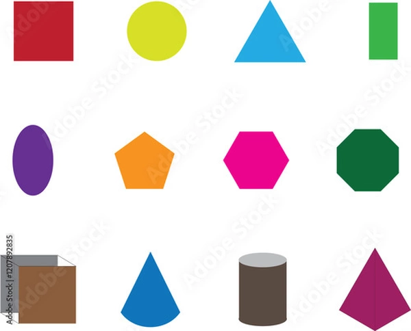 Fototapeta set of gematric shape icons