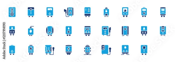 Obraz Set of Water Heaters icon. Gas Heater vector illustration. 