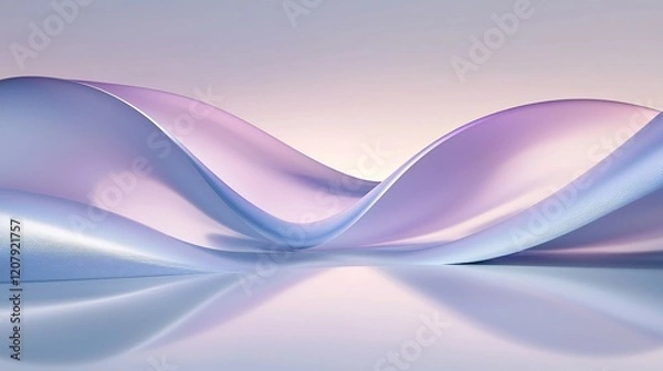 Fototapeta Soft Lavender and Blue Gradient Waves Background offering a minimalist and elegant look for modern designs