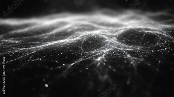 Fototapeta Abstract White Network On Dark Background