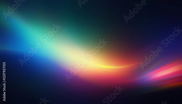 Fototapeta Old film light leaks texture with scratches, noise, iridescent stripes. Rainbow lens flare effect, camera film filter with bokeh, dust, grain. Distressed retro movie, photo burn vector illustration.