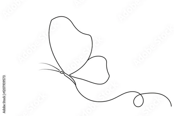 Fototapeta 
 Butterfly online vector art isolated on white background