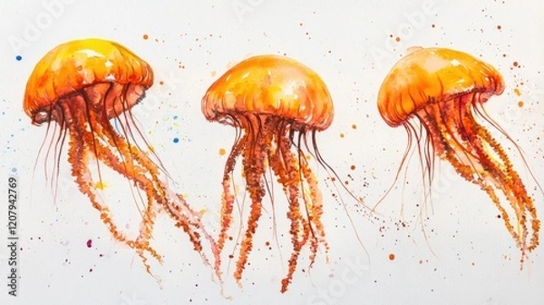 Fototapeta Jellyfish Paint Splash