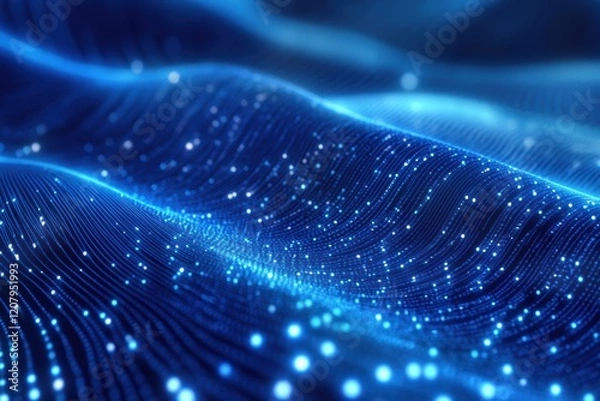 Fototapeta Abstract Blue Design with Flowing Shapes, Gradient Textures, and Futuristic Artistic Patterns for Modern Visual Appeal