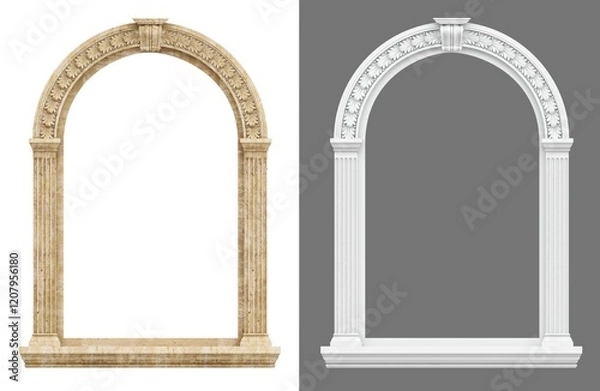 Obraz Set of classic arch window frames