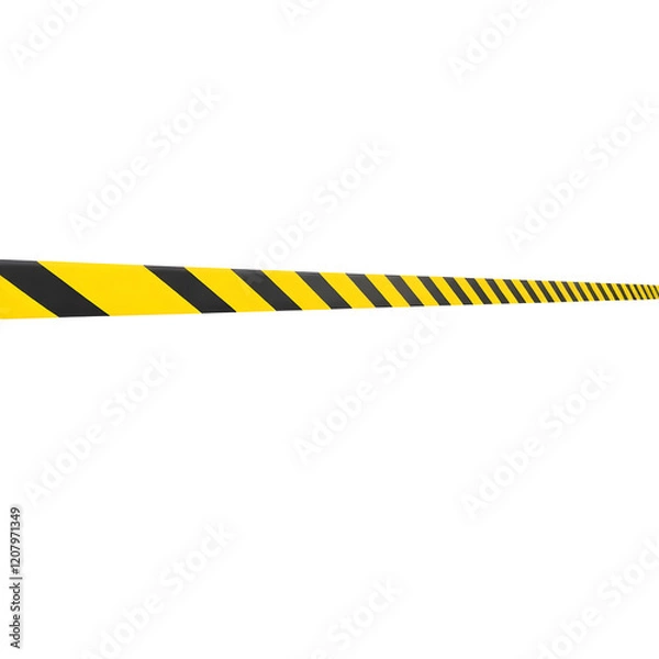 Fototapeta Horizontal Black and Yellow Caution Tape on Transparent Background for Safety Designs