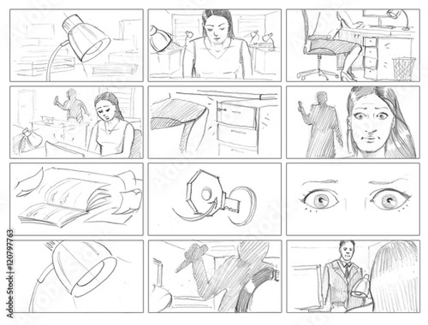 Obraz Storyboard horroru