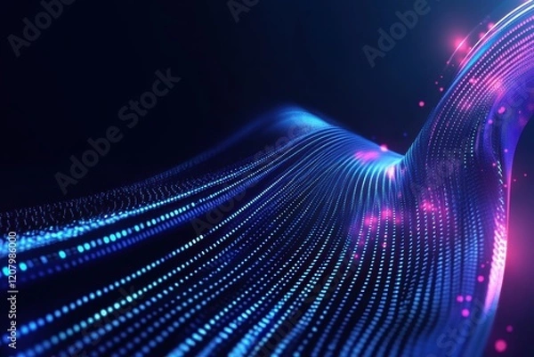 Fototapeta Elegant Minimalist Abstract with Flowing Blue Waves, Smooth Textures, and Modern Design in Serene Light and Shadow