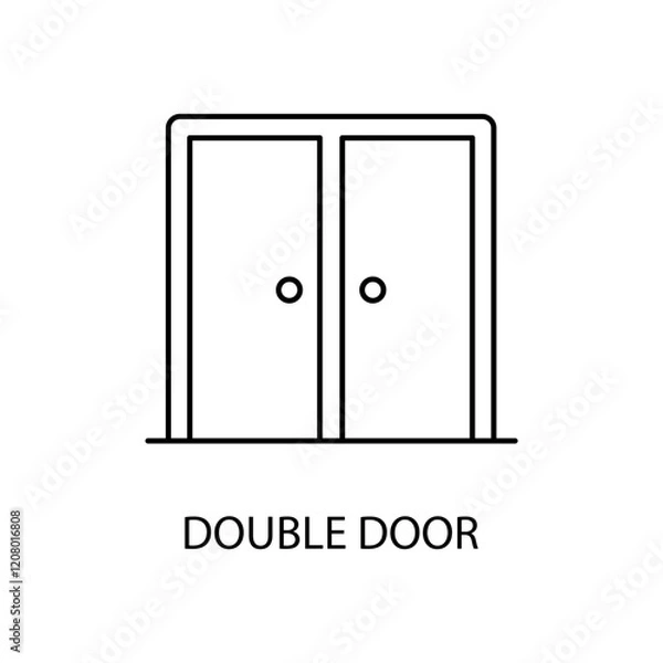 Fototapeta double door icons  symbol vector elements for infographic web