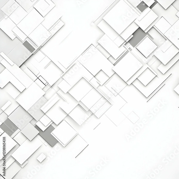 Fototapeta Abstract 3D White Square Background