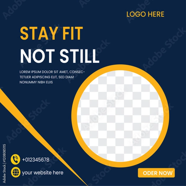 Obraz Modern Social Media banner template can be edited. Anyone can use this design easily. Promotional web banners for social media. Elegant sale and	